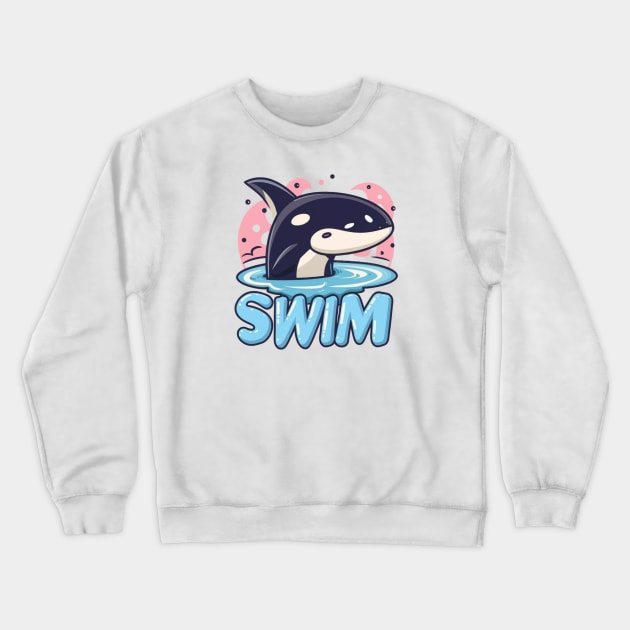 Swim orca Crewneck Sweatshirt by Ridzdesign